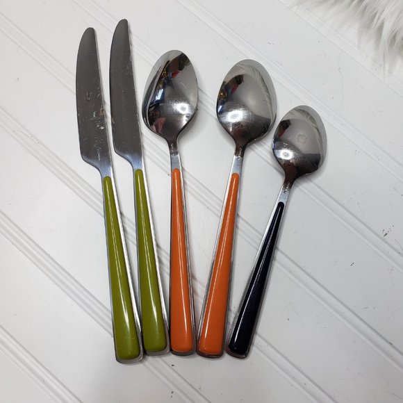 Fiesta 5-Piece Merengue Flatware Silverware Stainless Steel Multicolor - Picture 3 of 5